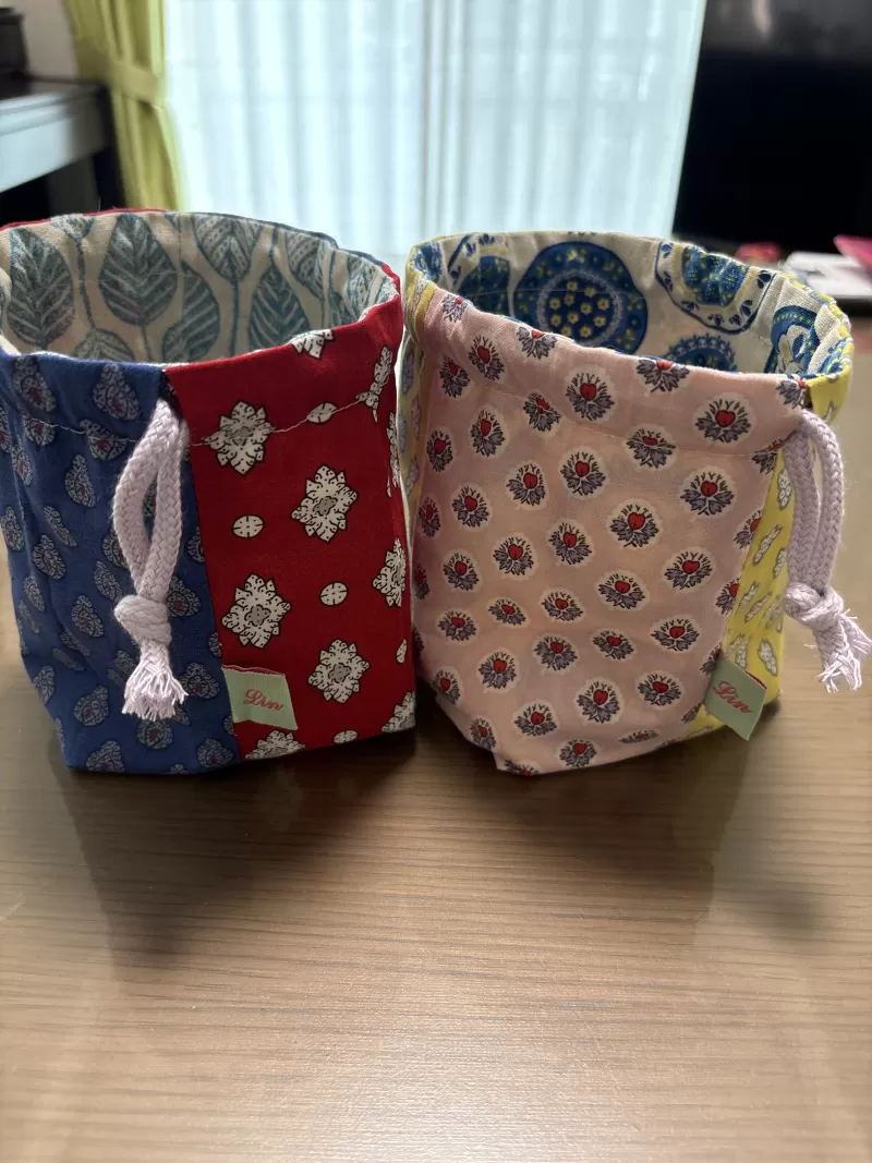 巾着袋のタグにしました。
