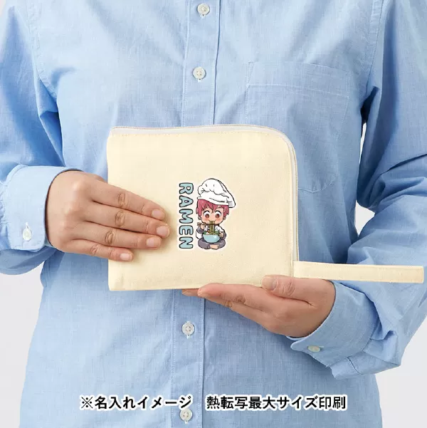 キャンバスL字ファスナーフラットポーチ（S）