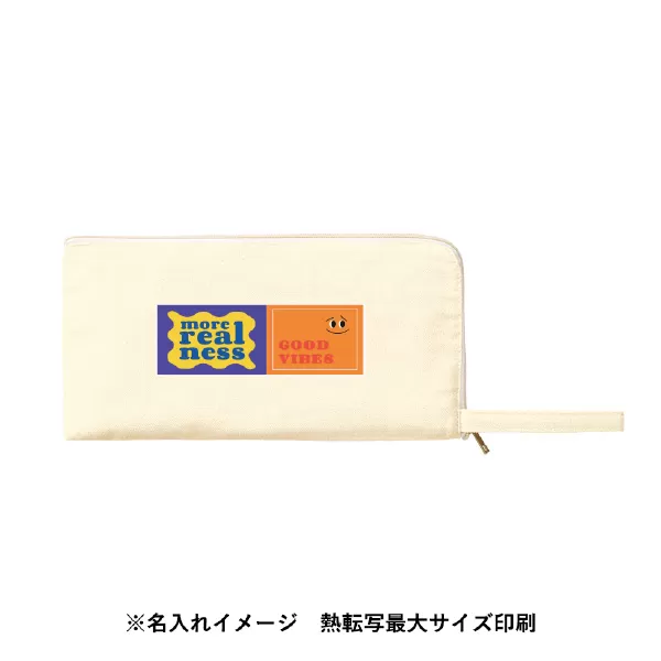 キャンバスL字ファスナーフラットポーチ（M）