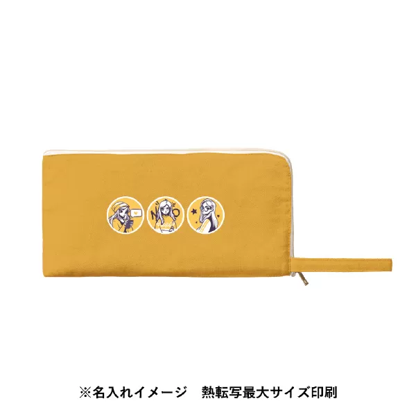 キャンバスL字ファスナーフラットポーチ（M）