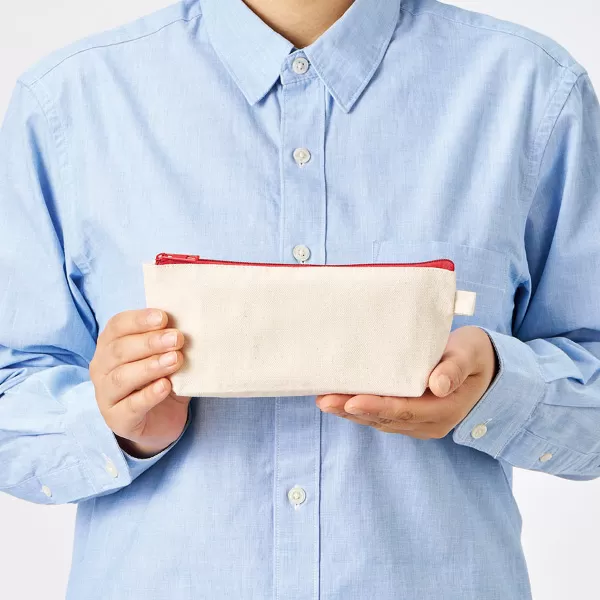 カラーファスナーキャンバスロングポーチ