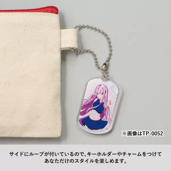 カラーファスナーキャンバスフラットポーチ（M）