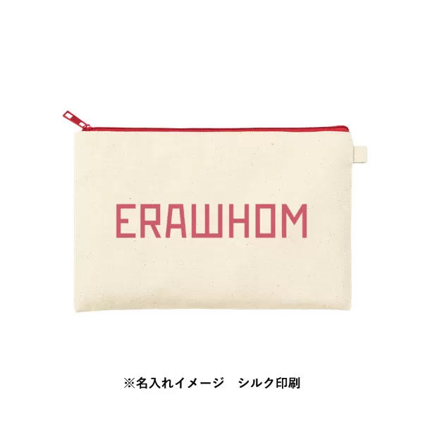 カラーファスナーキャンバスフラットポーチ（M）