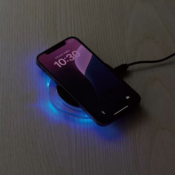 クリアワイヤレス充電器　ラウンド　10W