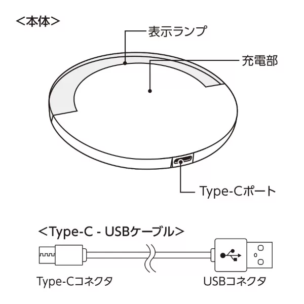 クリアワイヤレス充電器　ラウンド　10W