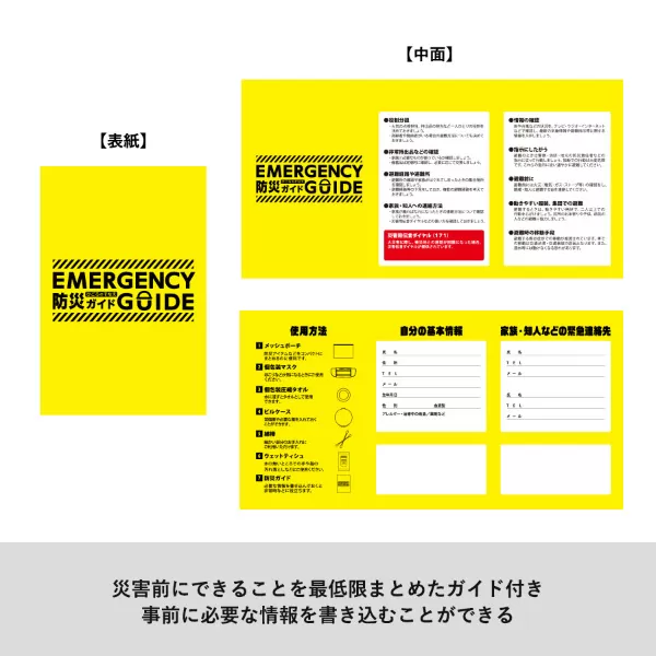 防災緊急7点セット メッシュポーチタイプ