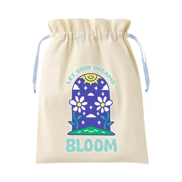 コットンカラーリボン巾着（L）