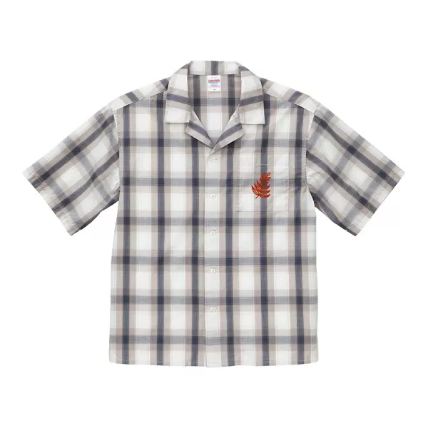 コットンオープンカラーショートスリーブシャツ