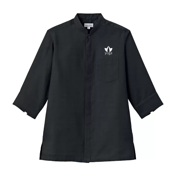 ユニセックス高通気スタンドカラーシャツ