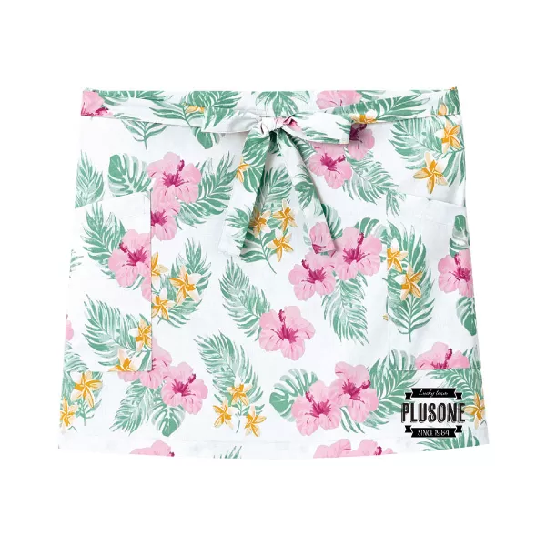 ショートエプロン（ハイビスカス柄）