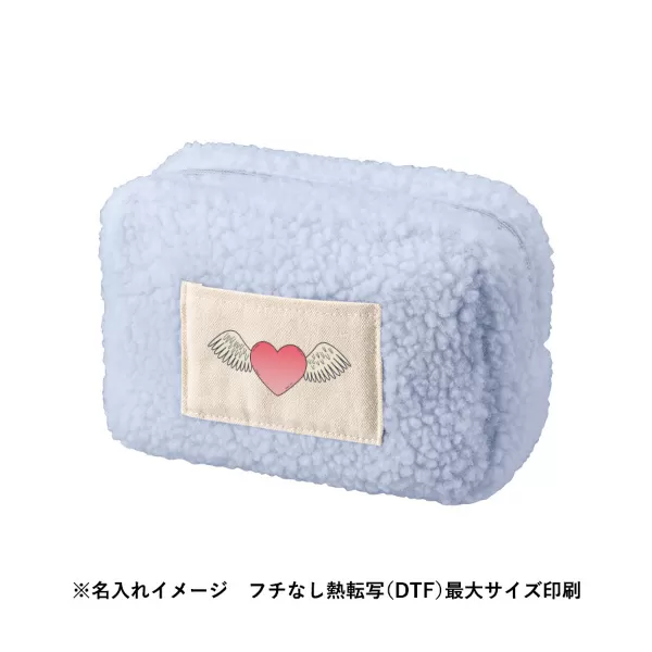 ボア＆キャンバスポケットファスナーポーチ
