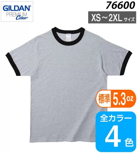 5.3ozプレミアムコットンリンガーTシャツ