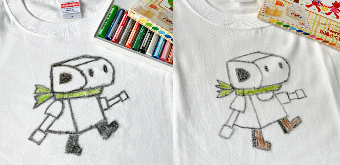 クレヨンで自作したオリジナルTシャツ