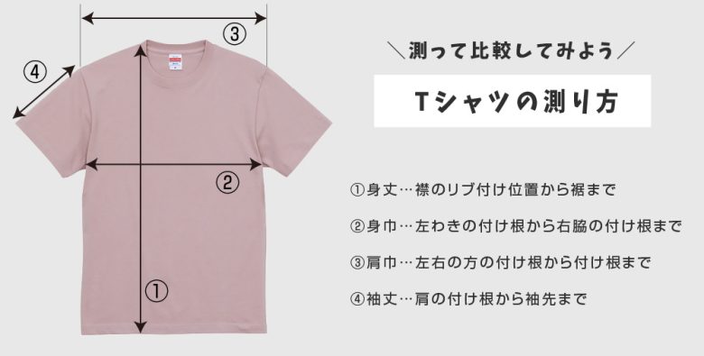 Ｔシャツの測り方